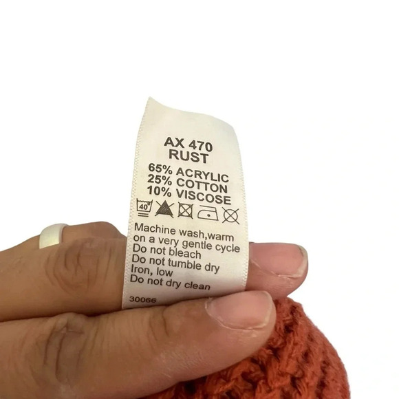 Jeffrey and Paula Ruffled Shawl Wrap Rust Size Small Medium - Picture 7 of 7